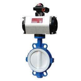 PTFE Lined Butterfly Pneumatic Operated Valve Pneumatic Flow Control Valve