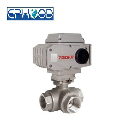 1000psi  Electric Actuated Ball Valve 3 Way With Anti - Blow Out Stem