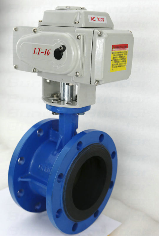 Double Flange Butterfly Electrically Operated Water Valve Standard Size