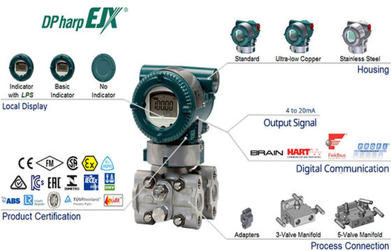 EJX110A Industrial Pressure Differential Indicating Transmitter For Level Measurement